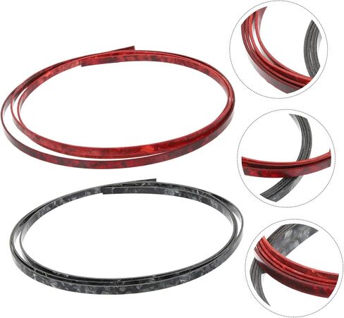 2pcs Guitar Binding Purfling Strip for Ukulele and Acoustic Guitar Edge Protection Decorative Trim Black and Red Shell Inlay Accessories in Saudi Arabia