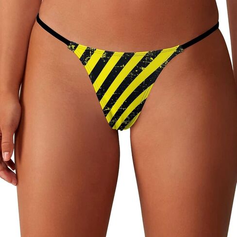 Caution Tape Women's G-String Thong Printed T-Back Underwear Sexy Panty in Saudi Arabia