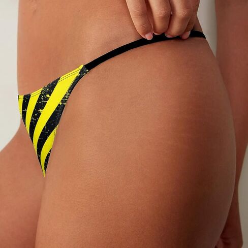 Caution Tape Women's G-String Thong Printed T-Back Underwear Sexy Panty in Saudi Arabia