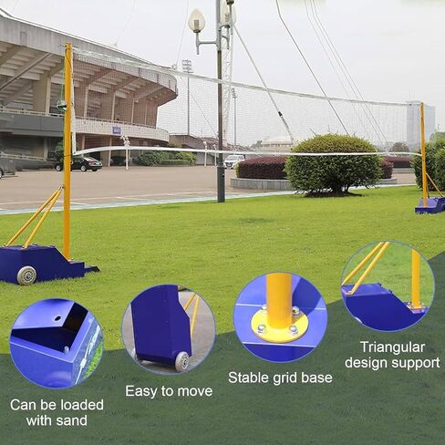 Outdoor Volleyball & Badminton Net Stand Set, Adjustable Poles for Volleyball and Badminton Training, Perfect for Outdoor Sports, Easy Setup & Durable Design in Saudi Arabia