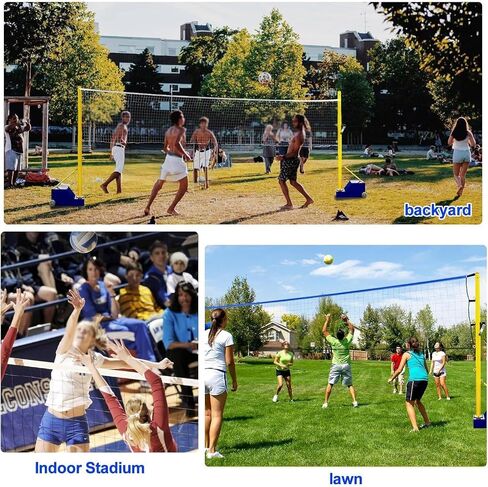 Outdoor Volleyball & Badminton Net Stand Set, Adjustable Poles for Volleyball and Badminton Training, Perfect for Outdoor Sports, Easy Setup & Durable Design in Saudi Arabia