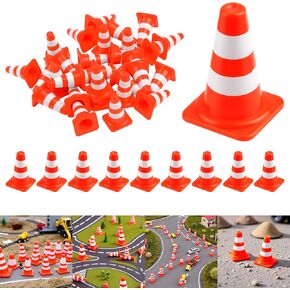 30 Pcs Mini Traffic Cones 0.94"x0.43" Small Orange Plastic Cones Mini Construction Cones for Kids Educational Toys Sports Training Micro Landscape in Kuwait