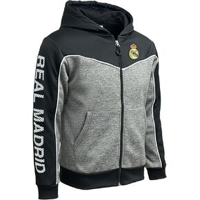 Icon Sports Kids Real Madrid هوديي بسحاب - مقاسات الشباب - سويت شيرت رسمي مرخص بقلنسوة لكرة القدم in Kuwait