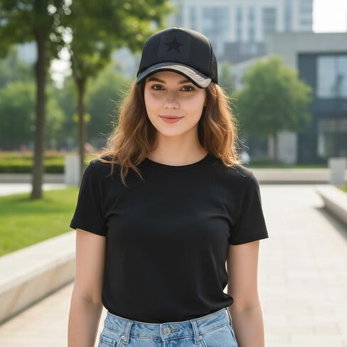Baseball Cap Hip-Hop Hollow Hat Men's and Women's Five-Pointed Star Mesh Hat Sun Visor Hat in Saudi Arabia