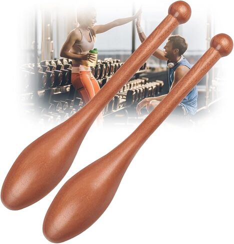 Wood Indian Clubs Pair 2lb for Training Wooden Mace Exercise Club for Strength Training Rehabilitation Improves Grip Full Body Workout for Men Women,S in Saudi Arabia
