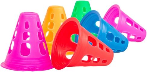 10Pcs Plastic Sport Training Traffic Cone Multi-Purpose Cone for Outdoor and Indoor Activities Soccer Roller Skating (Random Color) in Saudi Arabia