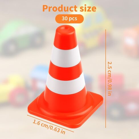 30 Pcs Mini Traffic Cones 0.94"x0.43" Small Orange Plastic Cones Mini Construction Cones for Kids Educational Toys Sports Training Micro Landscape in Kuwait