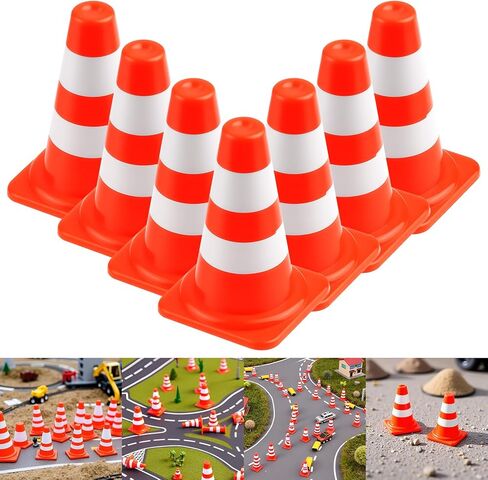 30 Pcs Mini Traffic Cones 0.94"x0.43" Small Orange Plastic Cones Mini Construction Cones for Kids Educational Toys Sports Training Micro Landscape in Kuwait