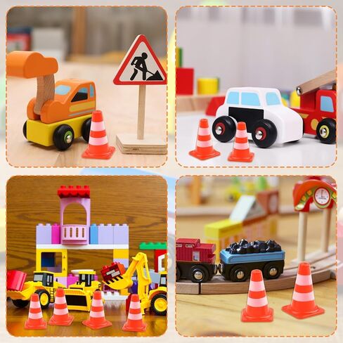 30 Pcs Mini Traffic Cones 0.94"x0.43" Small Orange Plastic Cones Mini Construction Cones for Kids Educational Toys Sports Training Micro Landscape in Kuwait