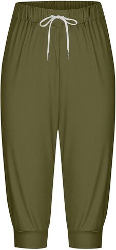 Capri Sweatpants for Women High Waisted Jogger Pants Elastic Hiking Pants Loose Fit Workout Pants Lounge Trousers in Saudi Arabia