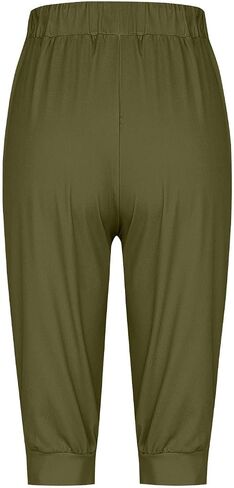 Capri Sweatpants for Women High Waisted Jogger Pants Elastic Hiking Pants Loose Fit Workout Pants Lounge Trousers in Saudi Arabia