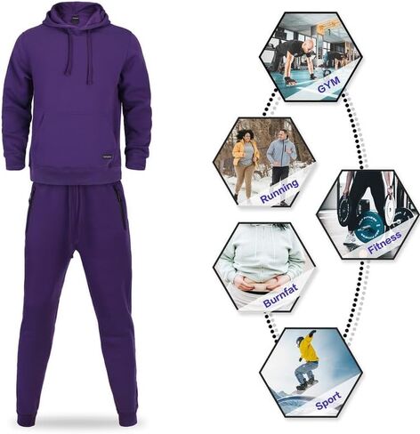 Men's Tracksuit 2 Piece Sweatsuit Set Long Sleeve Pullover Athletic Suit Casual Sport Jogging Suits With Pockets in Saudi Arabia
