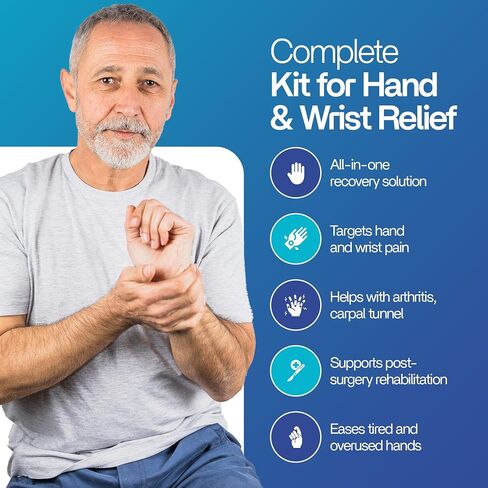 Hand Therapy Equipment for Rehabilitation and Recovery – Hand Therapy Kit with Grip Strength Trainer, Finger Strengthener & Exercise Balls for Arthritis, Carpal Tunnel and Physical Therapy by Theravio in Saudi Arabia