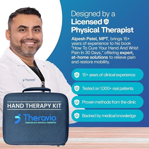 Hand Therapy Equipment for Rehabilitation and Recovery – Hand Therapy Kit with Grip Strength Trainer, Finger Strengthener & Exercise Balls for Arthritis, Carpal Tunnel and Physical Therapy by Theravio in Saudi Arabia
