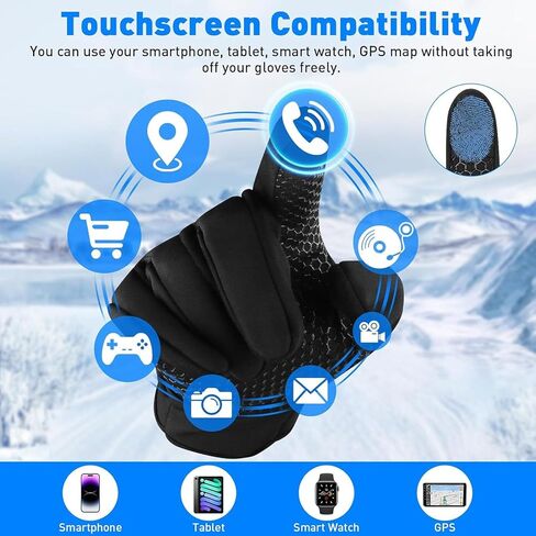 Winter Gloves, Thermal Touch Screen Windproof Gloves, All-Day Warmth, Windproof Waterproof for Running Cycling Driving Hiking for Men Women (L) in Kuwait