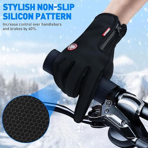 Winter Gloves, Thermal Touch Screen Windproof Gloves, All-Day Warmth, Windproof Waterproof for Running Cycling Driving Hiking for Men Women (L) in Kuwait