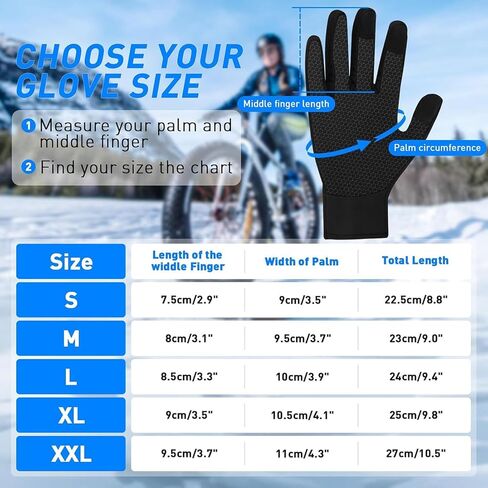 Winter Gloves, Thermal Touch Screen Windproof Gloves, All-Day Warmth, Windproof Waterproof for Running Cycling Driving Hiking for Men Women (L) in Kuwait