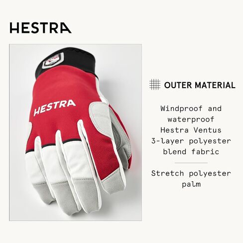 قفاز Hestra XC Tracker بخمسة أصابع، مقاوم للماء، قفازات تزلج عبر البلاد مقاومة للرياح للرياضات الشتوية وتدريبات الشمال in Kuwait