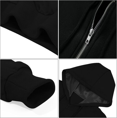 Bocianelli Womens Zip Up Hoodies Satin lined Hoodies Oversized Sweatshirts Fall Sweaters Casual Y2K Jackets Clothes in Saudi Arabia