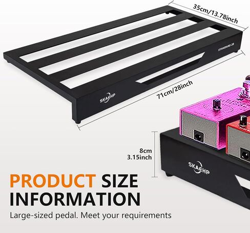 Guitar Pedalboard, Aluminum Alloy, 6.83 lb Lightweight Pedalboard, 28" x 13.78" with Carrying Case, Standard 18" - Aluminum Alloy in Saudi Arabia