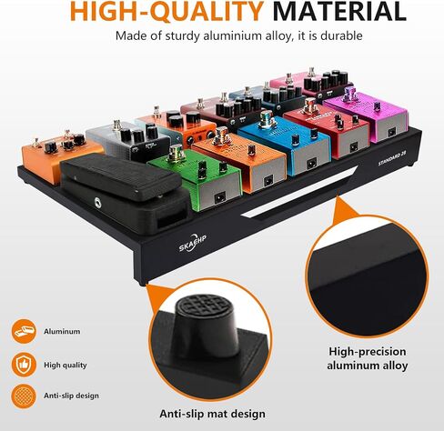 Guitar Pedalboard, Aluminum Alloy, 6.83 lb Lightweight Pedalboard, 28" x 13.78" with Carrying Case, Standard 18" - Aluminum Alloy in Saudi Arabia