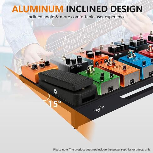 Guitar Pedalboard, Aluminum Alloy, 6.83 lb Lightweight Pedalboard, 28" x 13.78" with Carrying Case, Standard 18" - Aluminum Alloy in Saudi Arabia