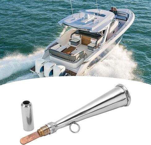 Boat Foghorn, Handheld Fog Horn, Stainless Steel Removable Mouthpiece Whistle, Compact Emergency Backup for Small Yachts, Boats in Saudi Arabia
