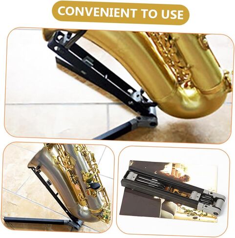 Zerodeko Foldable Metal Saxophone Stand Portable Non-skid Alto Tenor Sax Holder Stable Bracket for Home and Stage Use Easy to Carry and Store in Saudi Arabia