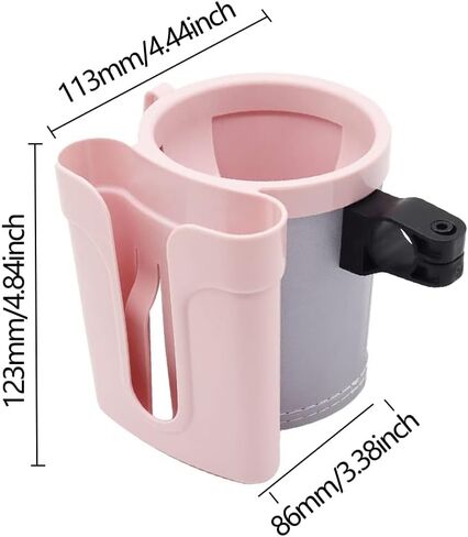 Bike Cup Holder & Phone Mount – 3-in-1 Waterproof Handlebar Drink Holder with Cell Phone Keys for Scooter, Bicycle – Fits Water Bottles, Cell Phones, Keys(Color:Pink and Grey) in Kuwait
