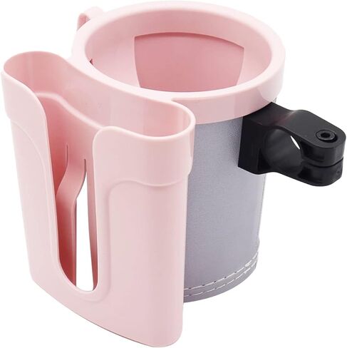 Bike Cup Holder & Phone Mount – 3-in-1 Waterproof Handlebar Drink Holder with Cell Phone Keys for Scooter, Bicycle – Fits Water Bottles, Cell Phones, Keys(Color:Pink and Grey) in Kuwait