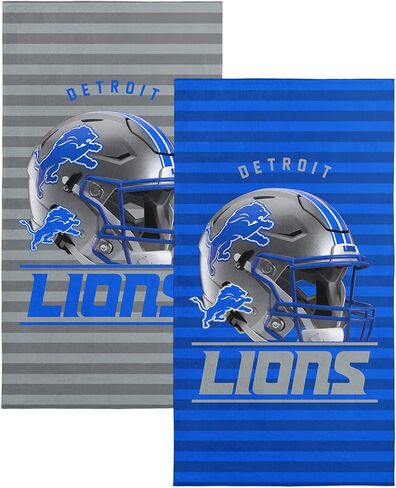 مجموعة مناشف الشاطئ NORTHWEST NFL Detroit Lions مكونة من قطعتين، مقاس 76.2 سم × 152.4 سم لكل قطعة، قياسية، ألوان الفريق in Saudi Arabia