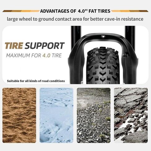 20 Inch Bike Suspension Fork 4.0 Tire Fat Fork Straight Double Shoulder Air Fork Travel 110mm QR 135mm Disc Brake Front Fork Rebound Adjustable in Saudi Arabia