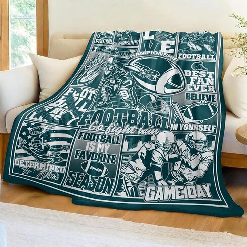 Football Gifts for Men Women, Football Throw Blanket for Fans, Sports Team Color Blanket for Christmas and Birthdays 60" x 50" in Saudi Arabia