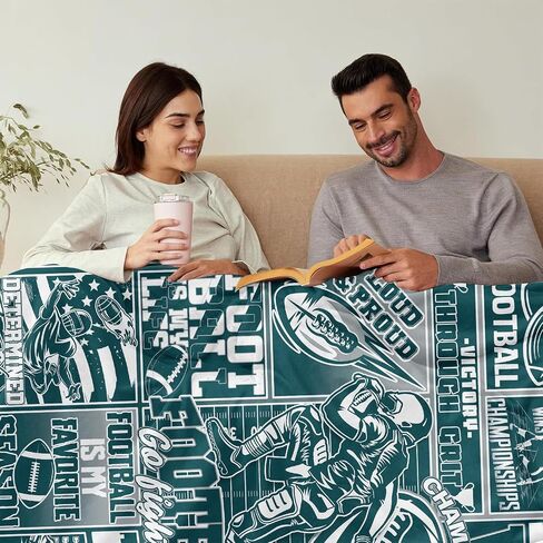 Football Gifts for Men Women, Football Throw Blanket for Fans, Sports Team Color Blanket for Christmas and Birthdays 60" x 50" in Saudi Arabia