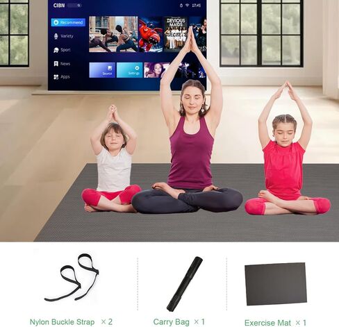 بساط تمرين Gsmmatwin كبير جدًا بسمك 9'x6'/8'x6'/7'x5'/6'x4'(7 مم) للجيم المنزلي، بساط تمرين احترافي غير قابل للانزلاق، مثالي للبليو، والأوزان، وفنون القتال المختلطة، وحبل القفز، والكارديو، واللياقة البدنية، وصديق للأحذية in Kuwait