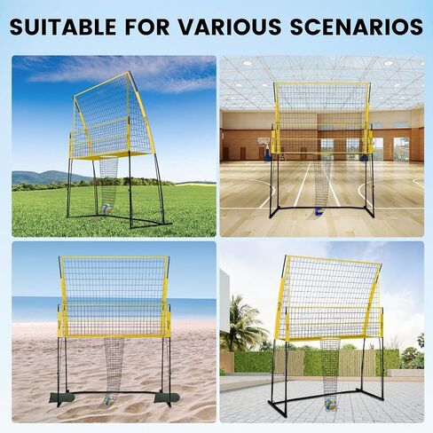 2-in-1 Volleyball Training Net Equipment - Adjustable Height Volleyball Practice Hitting Net System for Serving Spiking with Ball Return, Portable Easy Setup for Indoor Outdoor Backyard Beach Grass in Saudi Arabia