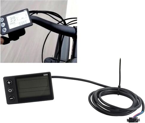 Agatige S866 دراجة كهربائية LCD عرض متر، 24V 36V 48V لوحة تحكم سكوتر الكهربائية مع SM التوصيل أجهزة الكمبيوتر ركوب الدراجات لمقود 22.2mm / 0.9in in Saudi Arabia