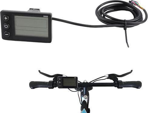 Agatige S866 دراجة كهربائية LCD عرض متر، 24V 36V 48V لوحة تحكم سكوتر الكهربائية مع SM التوصيل أجهزة الكمبيوتر ركوب الدراجات لمقود 22.2mm / 0.9in in Saudi Arabia