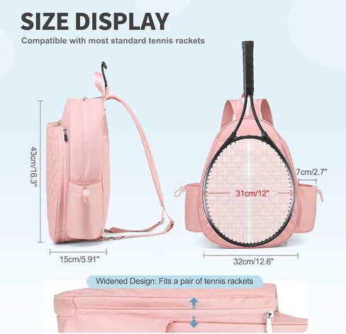 Tennis Bag, Convertible Sling Crossbody Backpack Waterproof Reversible Racket Bags for Women Men in Saudi Arabia