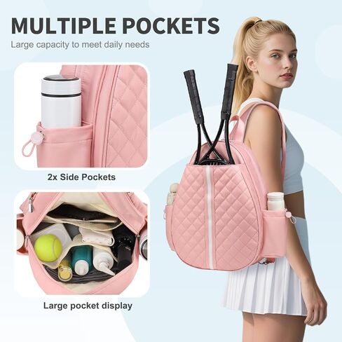 Tennis Bag, Convertible Sling Crossbody Backpack Waterproof Reversible Racket Bags for Women Men in Saudi Arabia