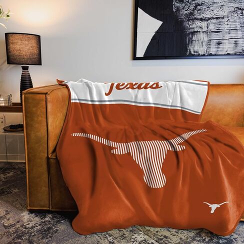 Logo Brands NCAA Texas Longhorns Raschel Throw Blanket – 60 x 80 Soft Fleece Blanket, Officially Licensed Collegiate Design, Cozy Throw for Tailgating, Game Day, & Home Décor in Saudi Arabia