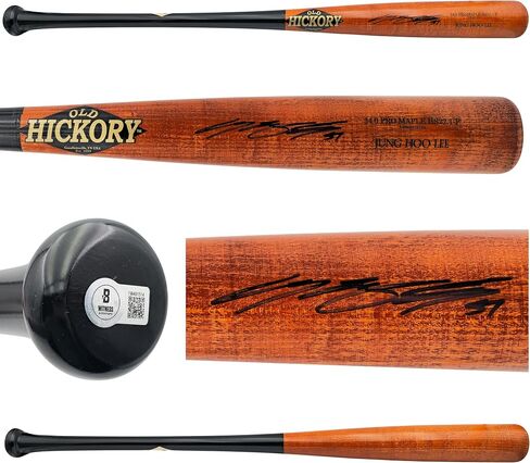 Jung Hoo Lee Autographed Orange & Black Old Hickory Player Model Baseball Bat Giants Beckett BAS Witness Stock #227302 in Saudi Arabia