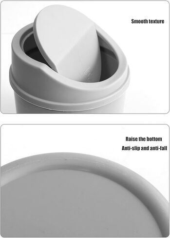 Desktop Waste Bin with Swing Lid Small Trash Can Dustbin Garbage Container for Bedroom Living Room Home Office Home Desk Trash Can in Kuwait