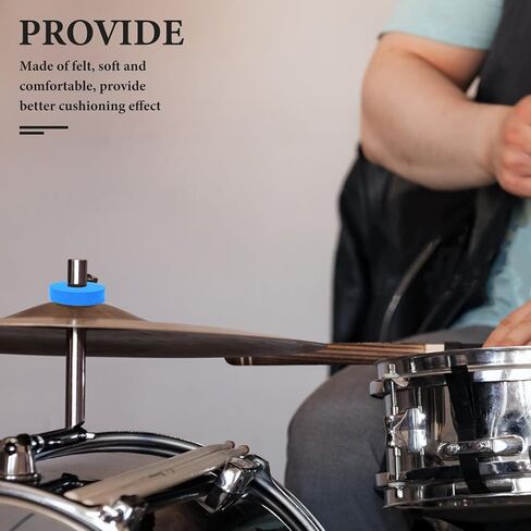 12 قطعة من وسادات طبل البحيرة الزرقاء السميكة الصامتة من حصائر ترطيب الصنج لحامل القبعة العالية لحماية الصنج وغسالات اللباد لقمع الضوضاء للمبتدئين والمحترفين في صيانة الطبل in Kuwait