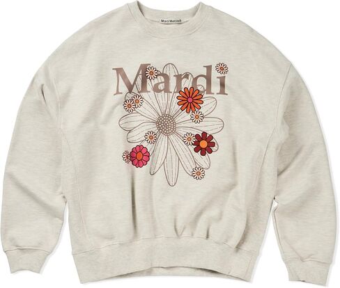 Women's FLOWERMARDI BLOSSOM Graphic Sweatshirt, 100% Cotton, Relaxed Fit Crewneck, Colorful Floral Print in Saudi Arabia