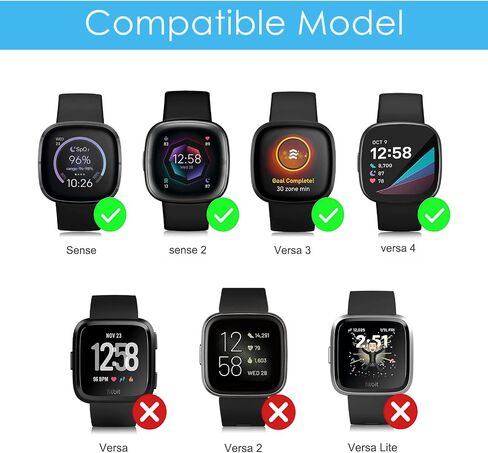 أحزمة Fintie متوافقة مع Fitbit Versa 4 3 / Sense 2 1، سوار معصم بديل من الجلد الأصلي (الفهد الكلاسيكي) in Saudi Arabia
