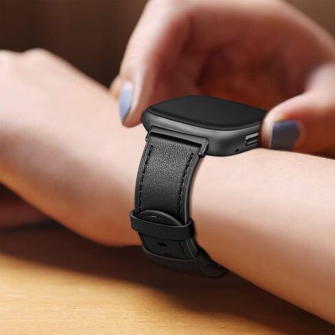 أحزمة Fintie متوافقة مع Fitbit Versa 4 3 / Sense 2 1، سوار معصم بديل من الجلد الأصلي (الفهد الكلاسيكي) in Saudi Arabia
