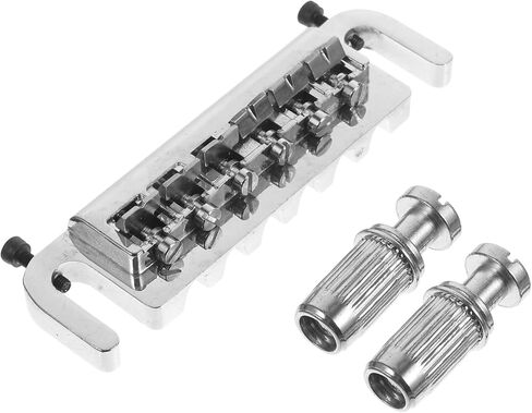 Generic Wraparound Roller Bridge Saddle Tailpiece Combo Zinc Alloy Chrome Finish for Style Electric Guitar Replacement Parts Accessories with Studs and Bushings Random Color in Saudi Arabia