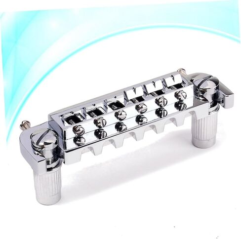Generic Wraparound Roller Bridge Saddle Tailpiece Combo Zinc Alloy Chrome Finish for Style Electric Guitar Replacement Parts Accessories with Studs and Bushings Random Color in Saudi Arabia