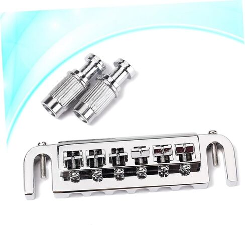 Generic Wraparound Roller Bridge Saddle Tailpiece Combo Zinc Alloy Chrome Finish for Style Electric Guitar Replacement Parts Accessories with Studs and Bushings Random Color in Saudi Arabia